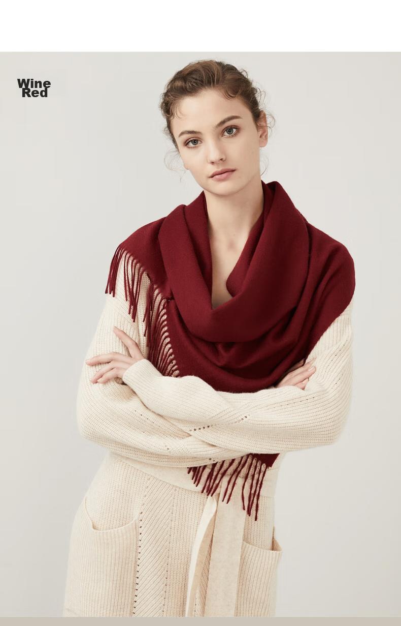 Hengyuanxiang Scarf for Women, Autumn And Winter Pure Wool Neck Warmer, Birthday Gift for Mothers And Elderly, Corporate Annual Meeting And National Day Festival Gift Box Set 17