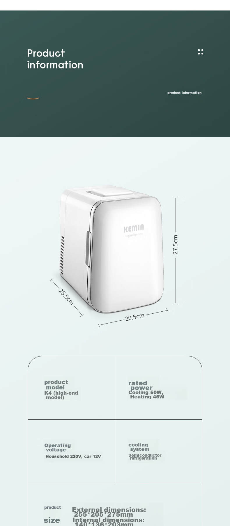 Kemin 4L High-End Car Refrigerator, Dual-Use for Car And Home, Mini Breast Milk Cooler, Small Fridge, Dormitory Refrigerator, Cooling And Heating Box 12