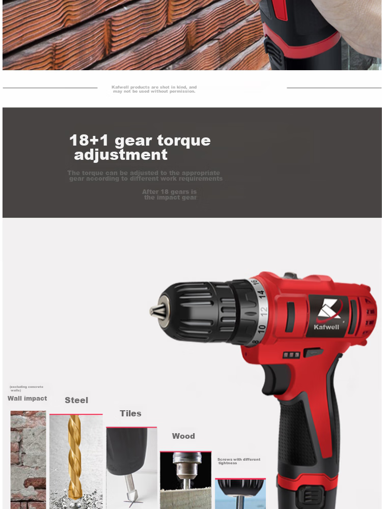 Kafuweier 109-Piece Household Electric Drill Tool Box Set with Rechargeable Electric Screwdriver for Electrical Maintenance P2982A 8