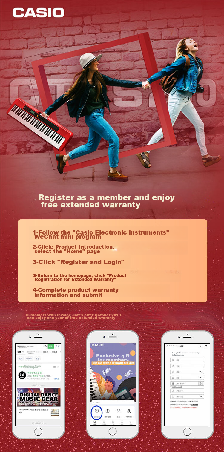 CASIO Electronic Keyboard CTS300, Portable And Stylish for Children And Adults, Entertainment And Learning, 61 Keys, Standalone Model 1