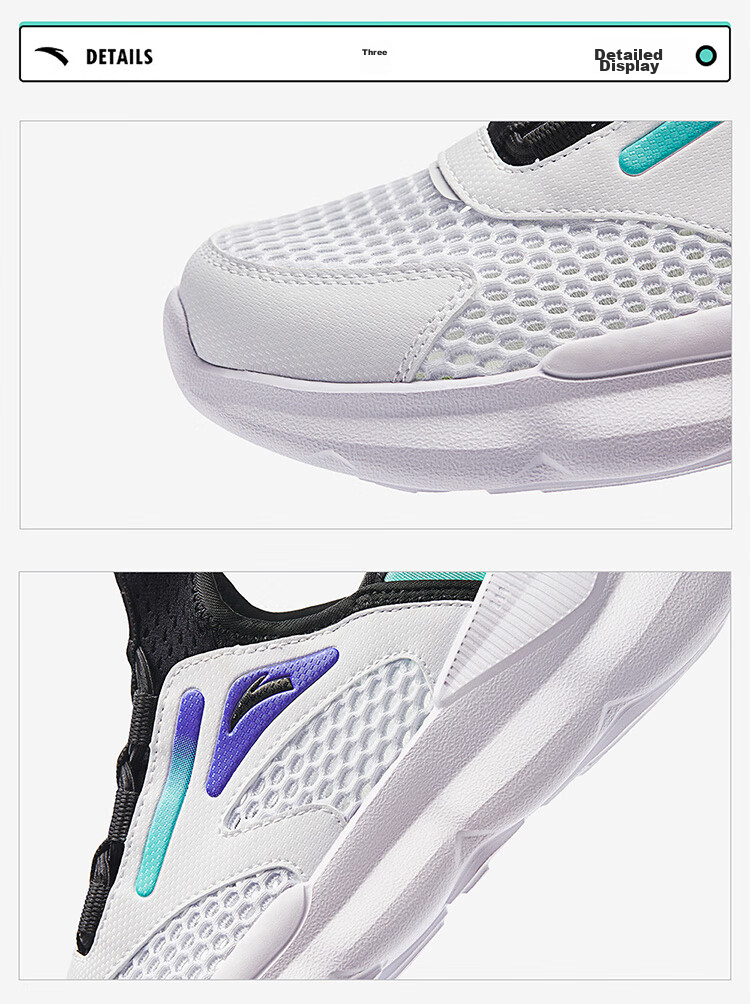 ANTA Kids Sports Shoes Girls Big Kids 2026 Summer Large Mesh Breathable Slip-On Casual Shoes A22628803 23