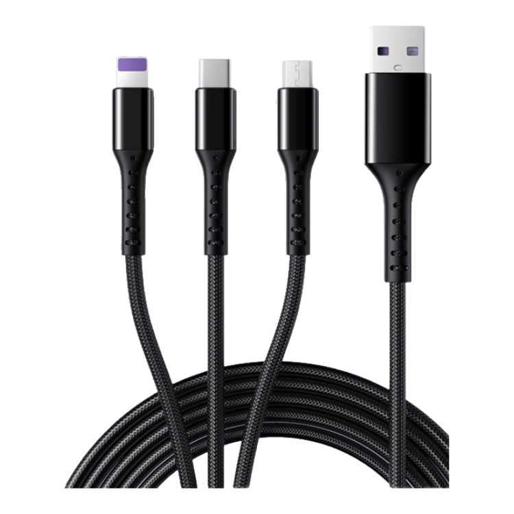 KOVOL [Core Upgrade] Data Cable Three-In 5A Fast Charging 88W Compatible with Huawei, Xiaomi, Type-C Android Phones Charging Cable for Apple 14/Oppo/iPhone One-To
