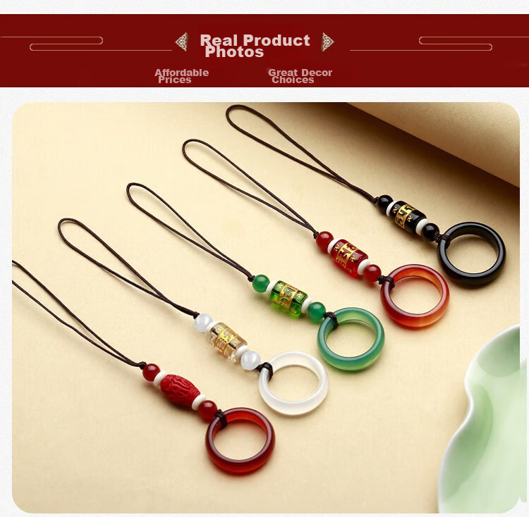 Shihan Mobile Phone Accessory Ring Strap, Creative Pendant, Simple Car Keychain, Vintage-Style Phone Lanyard, Short USB Drive Pendant, Women's And Men's Braided Ring Clasp Keychain, Anti-Loss Hanging Ornament 10