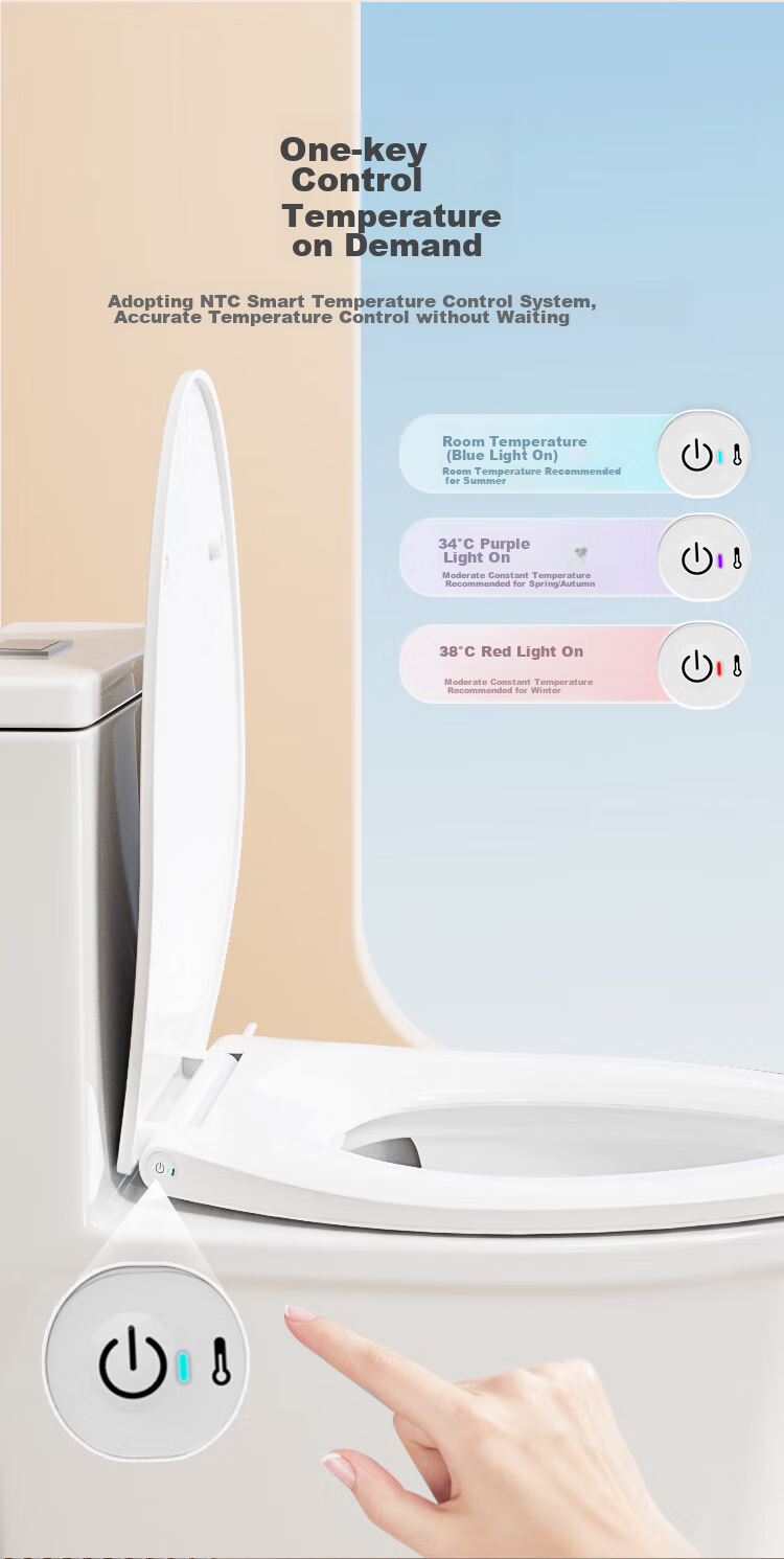 JD Original Smart Toilet Seat with Temperature Control, Single Heating Cover Plate, Heated Thickened Slow-Close Toilet Seat Cover 5