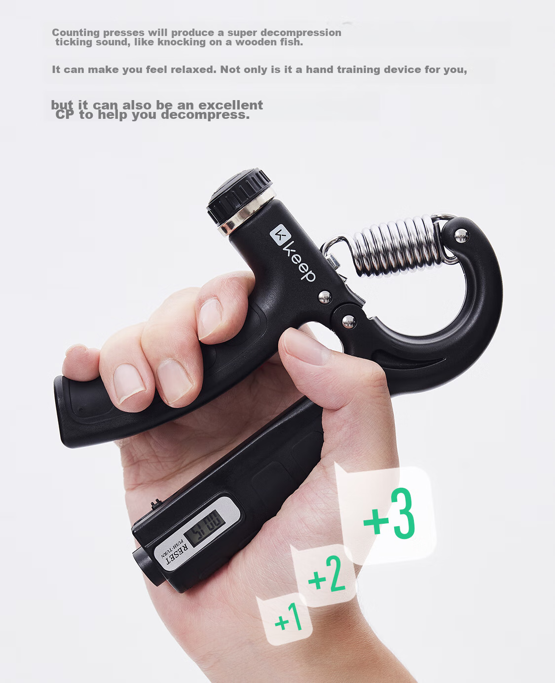 Keep Adjustable Grip Strengthener, Hand Exerciser for Men's Rehabilitation, Wrist Ball for Children's Arm Training Exercise, Black 18