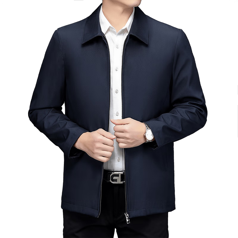 Hengyuanxiang Administrative Jacket for Men, Spring And Autumn Season, Middle-Aged Men's Business Casual Dad Coat, Middle-Aged And Elderly Men's Clothing, Lapel Top