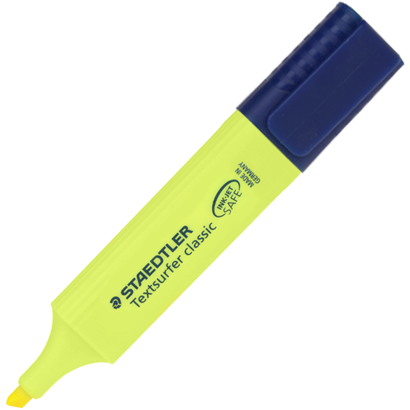 STAEDTLER Highlighter Pen 1+5mm Student Exam Key Point Office Marker Pen Children's Handwritten Report Drawing Journal Pen School Essential Yellow 364-1