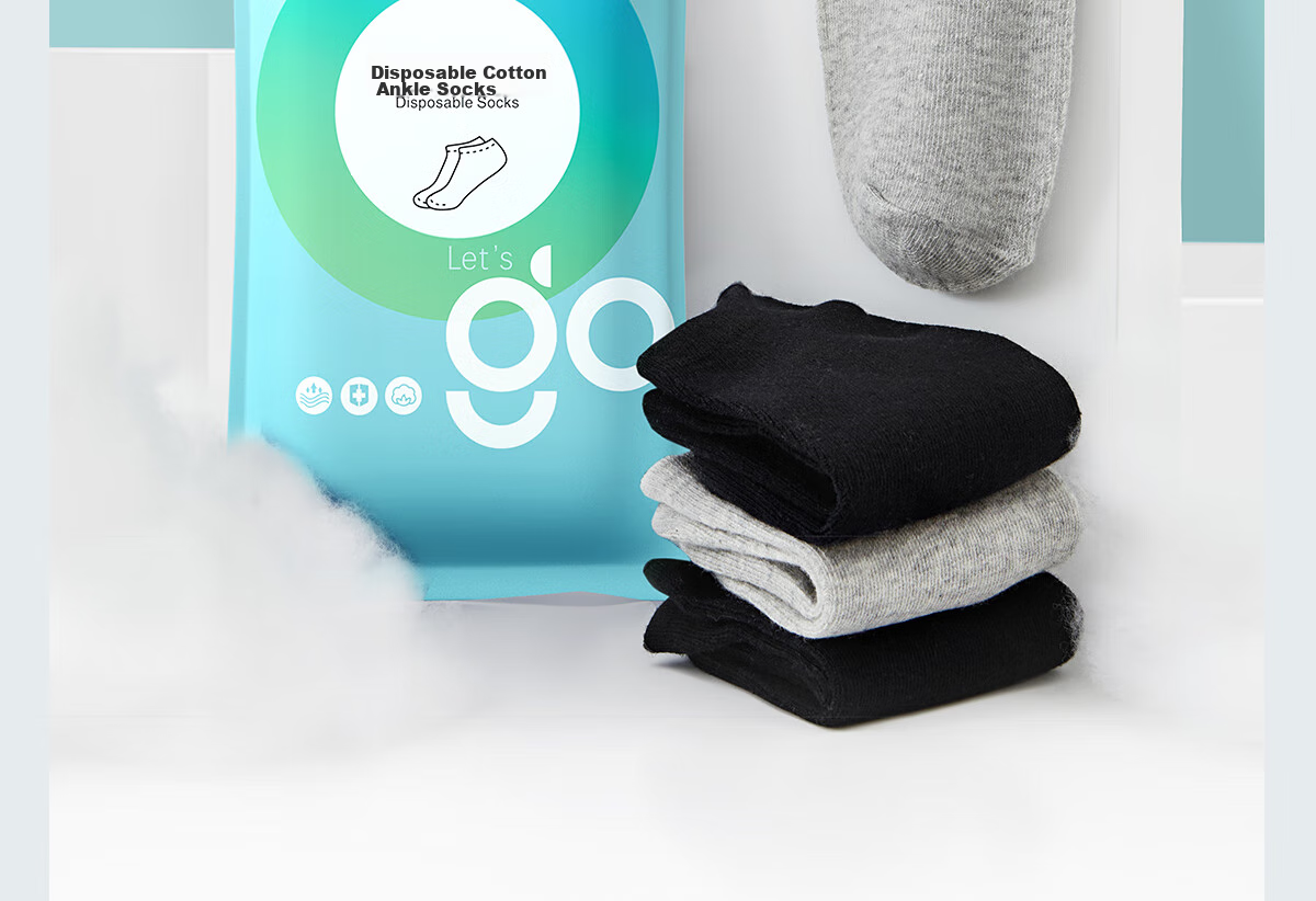 Freego Disposable Short Socks for Men And Women, Travel All-Season Cotton Socks, Sweat-Absorbing Breathable Sports Socks, No-Wash Daily Disposable Portable, 4 Pairs Per Pack 24