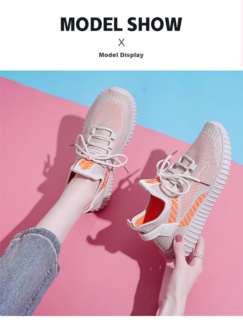 PLAYBOY Women's Shoes Summer Breathable Mesh Sneakers Comfortable Casual Sports Shoes for Women 1643 Orange 39 8