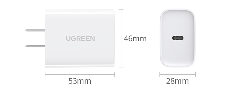UGREEN 30W Charger, GaN Power Adapter, Compatible with Apple IPhone 18 Pro Max/17 Duo/16, Xiaomi, Huawei, IPad, Mobile Phone Type-C Fast Charging PD27W/20W Plug 13