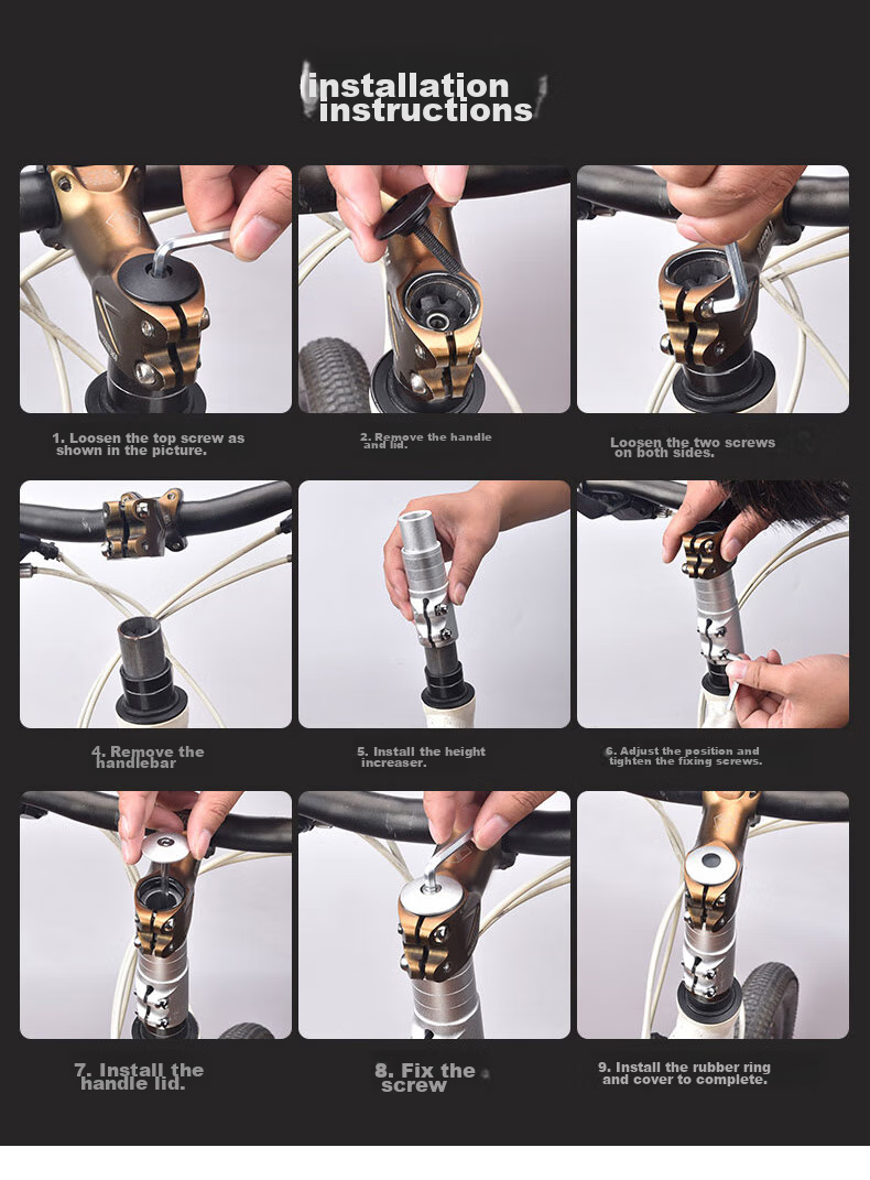 FOREVER Road And Mountain Bike Aluminum Alloy Handlebar Riser Stem Handlebar Lifting Heightening Device Universal Model Standard Black 9