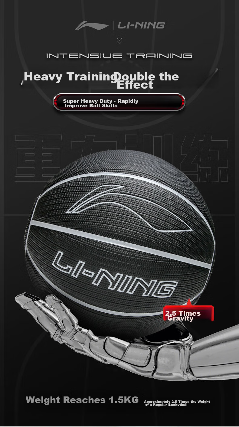 Li-Ning 957 Basketball, Outdoor Dust-Proof, Wear-Resistant, Non-Slip, Cement Court, Size 7, for Adults And Students, 20K Competition Special Gift, Blue Ball 1