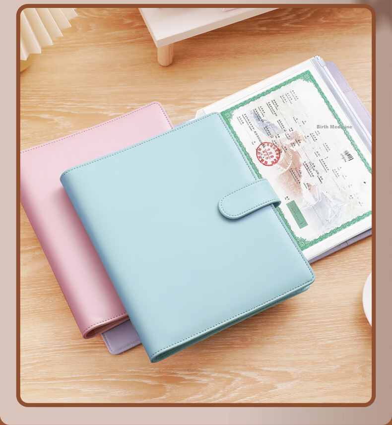 Jiaranheng Family Document Storage Bag, Multifunctional Large Capacity Organizer, Birth Certificate And Vaccine Protection Sleeve, Portable Loose-Leaf Binder, Bill And File Folder, Pink 18