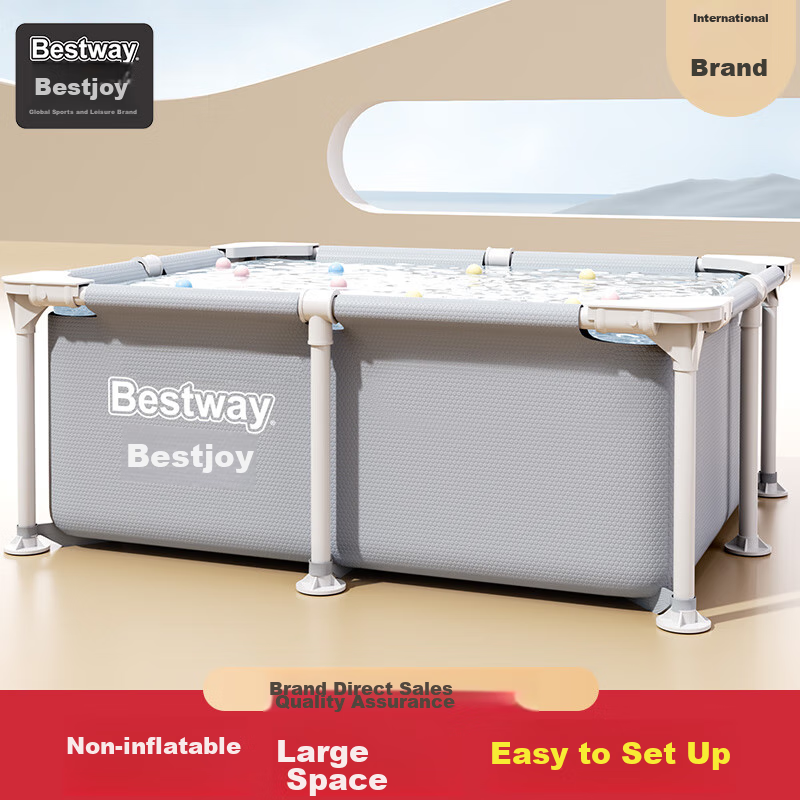 Bestway Folding Frame Swimming Pool, No Inflation Required, Thickened And Durable, Puncture-Resistant, with Repair Patch Included, 1.2 Meters, 561MG