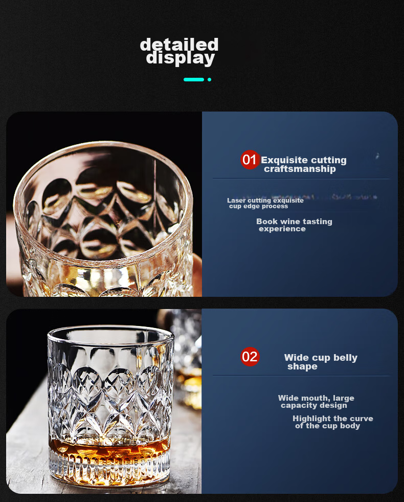 QINGPINGGUO Glass Cups, Water Cups, Tea Cups, Beverage Cups, Wine Glasses, Liquor Glasses, Whiskey Glasses, 220ml*6 Pieces, Colorful Box Packaging 8