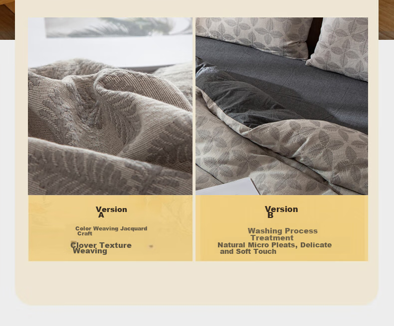 La Torretta Double-Layer Gauze Four-Piece Set, Pure Cotton High-End Color-Woven Jacquard Bedding Set with Duvet Cover And Bedsheet, Navy Blue, 1.8/1.5m Bed 8