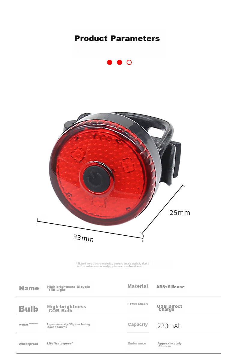 BIKEBROS Bicycle Taillight, Creative Outdoor Night Riding, USB Rechargeable, Cycling Safety Warning Light, Road Mountain Bike, Long Versio 2