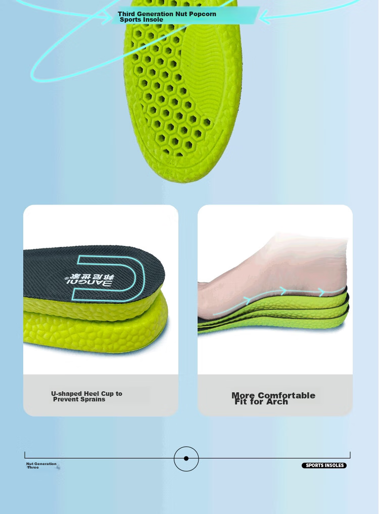 3AnGnI Insoles for Men And Women, Sports Military Training Long-Standing Antibacterial Deodorizing Shock-Absorbing Breathable Soft Elastic 2 Pairs Pack Size 41-42 11