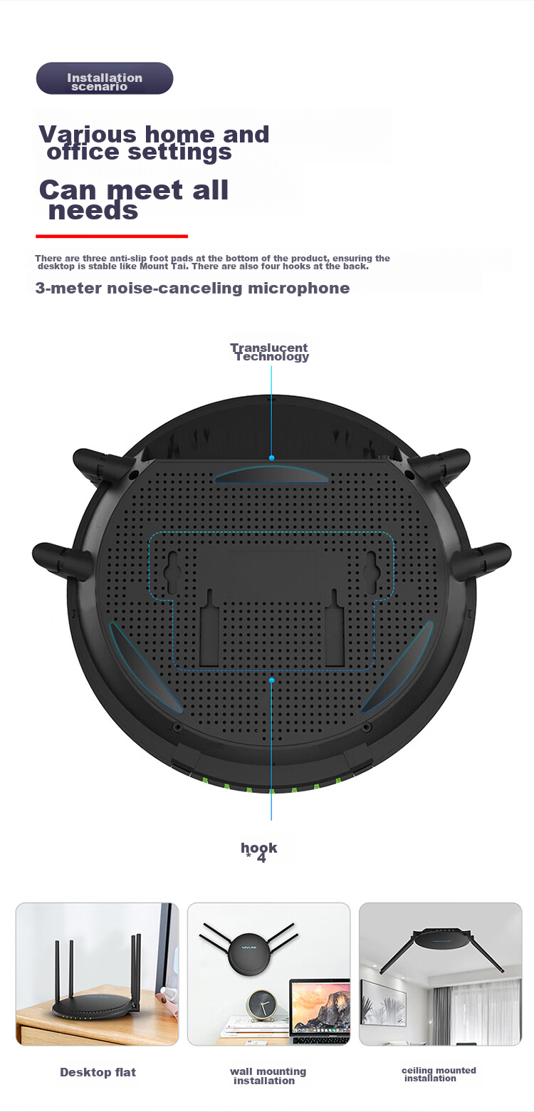 Wavlink Full Gigabit Wireless WiFi Router, AC1200M Dual-Band 5G High-Speed Wall-Penetrating Home Router, Full Gigabit Wired Port WiFi Gaming Router D2G 18