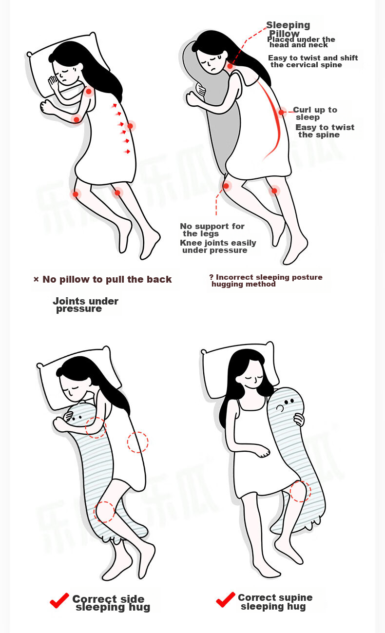 Legua Sleeping Hug Pillow, Full-Length Body Pillow for Bed, Side Sleeper Leg Pillow, Dinosaur Hugging Pillow 4