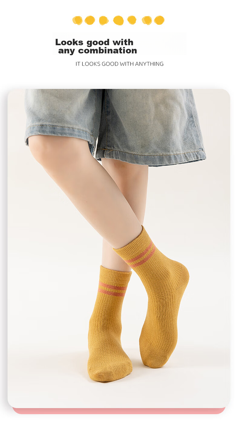 YUZHAOLIN Girls' Socks, Autumn And Winter Lace Mid-Calf Socks, Korean-Style Princess Style, Seamless Socks for Children And Baby Girls, Autumn Season Children's Socks 15