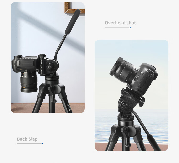 Benro T981 Portable Mirrorless DSLR Camera Grip, Vertical Shooting 3D Gimbal, Video Interview Live Streaming Photography Camera Equipment, Temperature Measurement Device, Phone Clamp, Hydraulic Tripod 7
