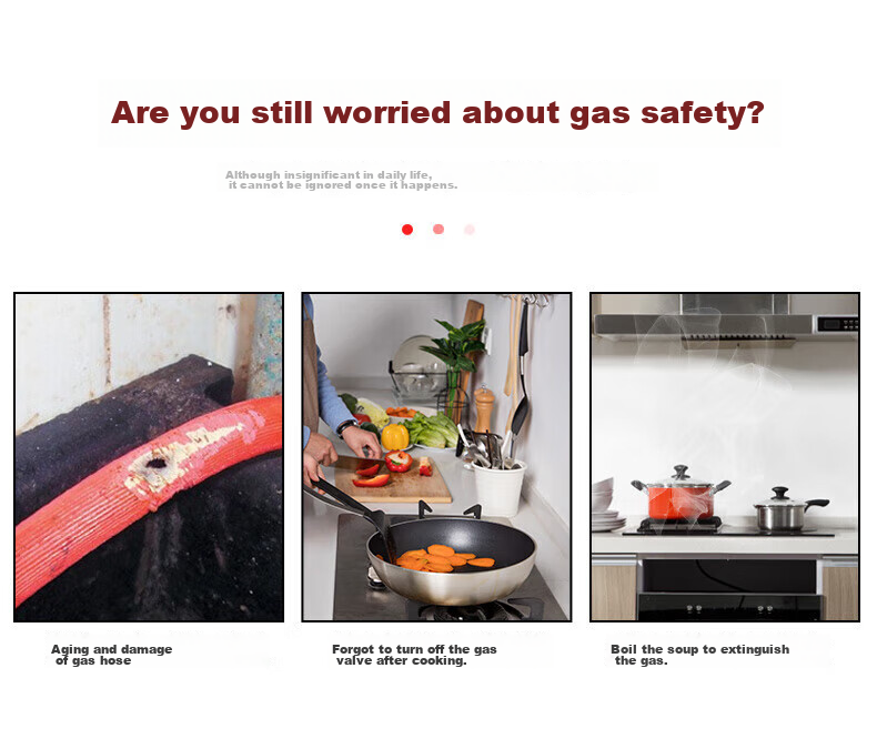 LFang Gas Alarm, Natural Gas Leak Detector, Automatic Gas Shut-Off Electromagnetic Valve for Home Use, Single Alarm LF-G55 3
