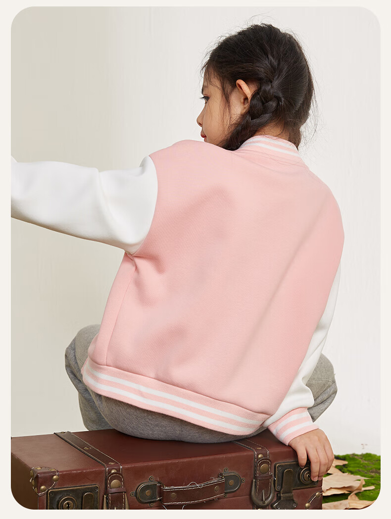 Baleno Girls' Outfit Set, Spring And Autumn 2025 Style, Casual Children's Clothing, Baseball Jacket, Thin Children's Autumn Wear, Sportswear Two-Piece Set 13