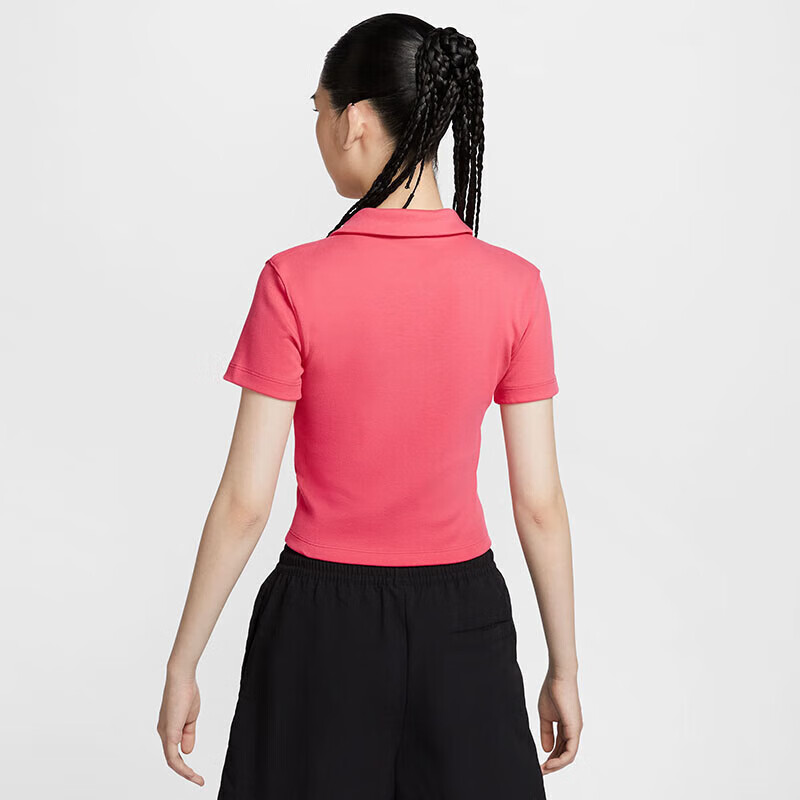 NIKE Spring And Summer Women's Short-Sleeve T-Shirt, POLO Shirt, Sporty Casual, Simple And Fashionable, DV7885-629 Red S