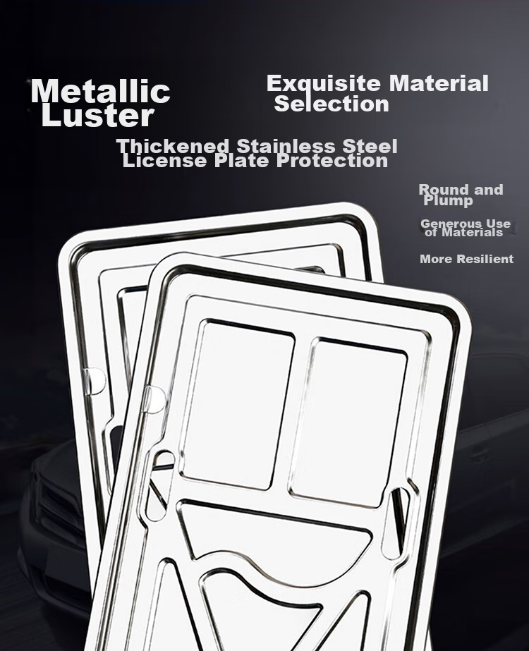 Dijialun New Energy Vehicle License Plate Frame, Car License Plate Holder, New Traffic Regulation Compliant License Plate Bracket, Stainless Steel Base, Green Plate 4