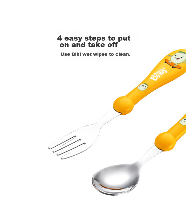 COOKSS Children's Spoon Set, Baby Training Feeding Utensils, 316 Stainless Steel, for Ages 2-8, Infant Supplementary Food Spoons, Tableware, Green + Box 9