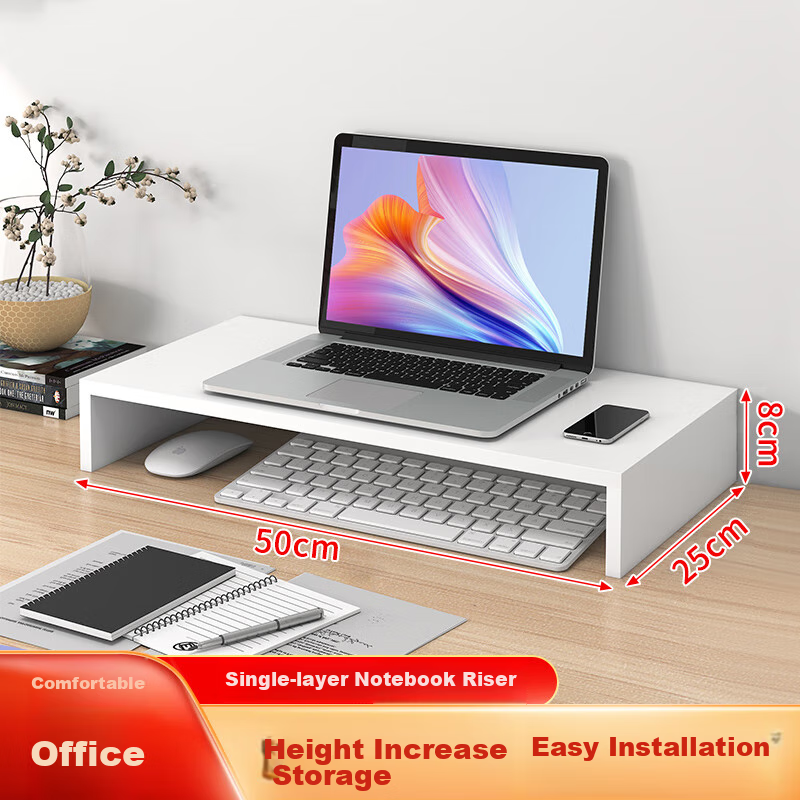 Jingjiayi Computer Stand, Laptop Monitor Riser Stand, Height-Increasing Base, Desktop Organizer, Office Storage Rack