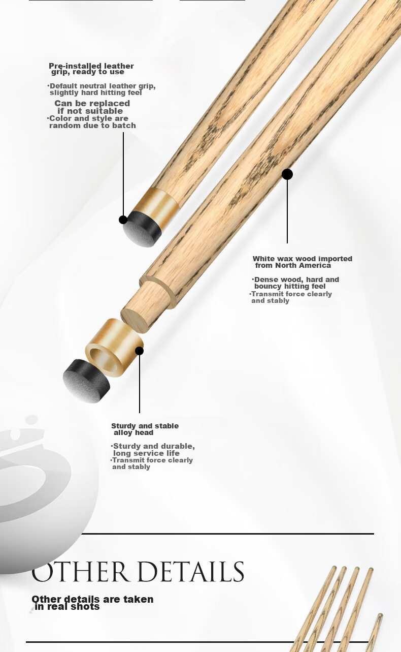 Aomi New Dream Pool Cue, Black 8 Snooker Cue Set, Black Eight Small Tip, 16 Color Ball Cue, Snooker Billiard Cue 7