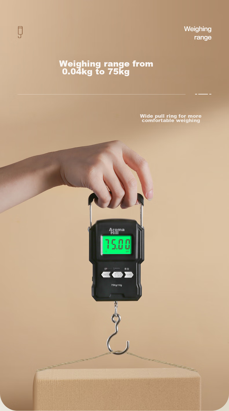 Xiangshan Portable Electronic Scale High-Precision Luggage Scale 60kg Black Type-C Rechargeable 4