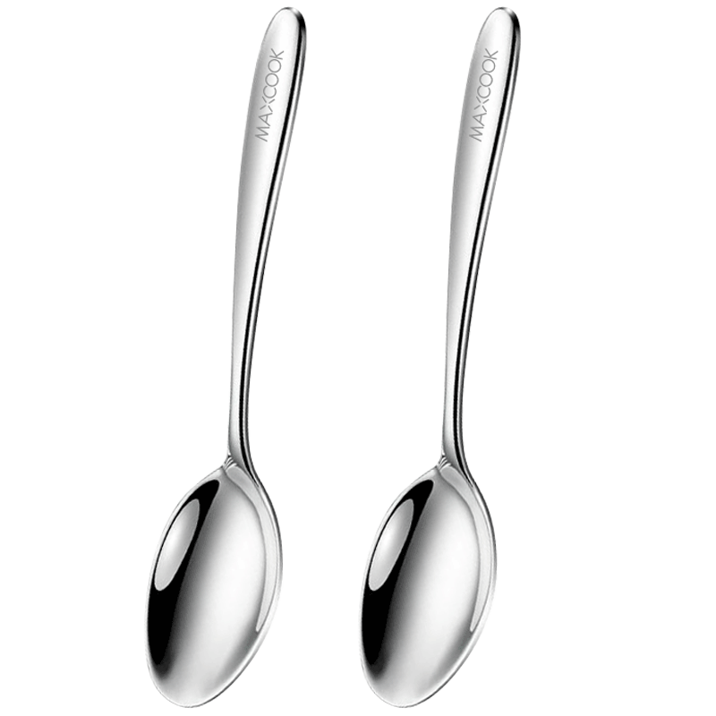 MAXCOOK 316L Stainless Steel Soup Ladle Spoon, Extra Large Thick Spoons Children's Tableware Rice Spoon Tablespoon 2-Piece Set MCCU4643