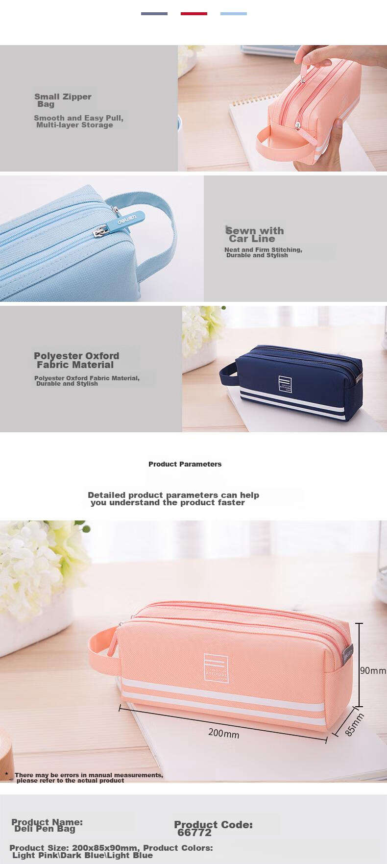 Deli Nezha Series Front Pocket Full-Open Pencil Case Cute Cartoon High-Value Primary and Secondary School Stationery Box Double Zipper Large Capacity Blue Ao Bing Model Children's Day Gift 3