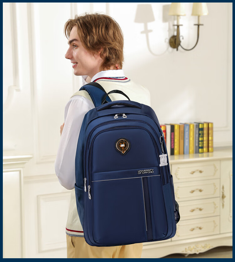 UNIVERSITY OF OXFORD Backpack for Male And Female Middle School Students, High School Students, Lightweight Travel Backpack X1071 Black 4