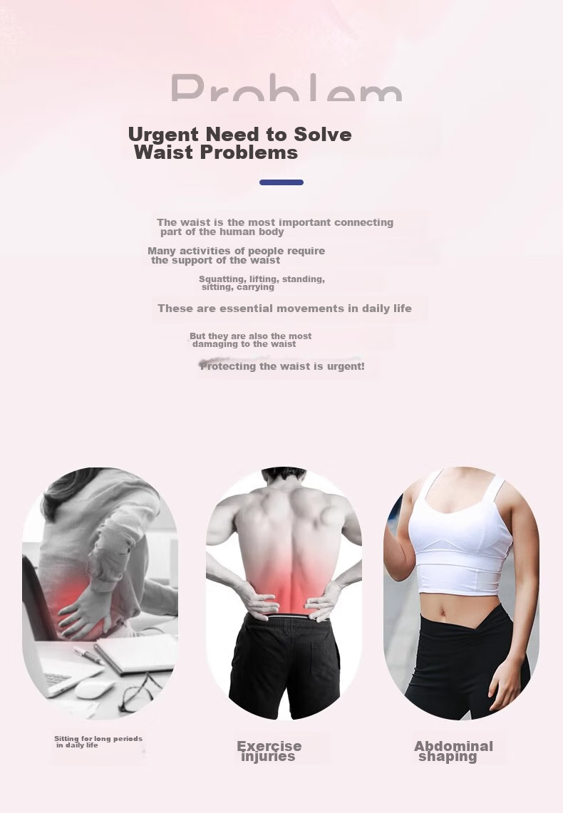 Keep Waist Support Belt for Herniated Disc, Lumbar Support, Post-Surgery Rehabilitation, Lumbar Muscle Strain, Prolonged Sitting, Training Brace, Pink, M 5