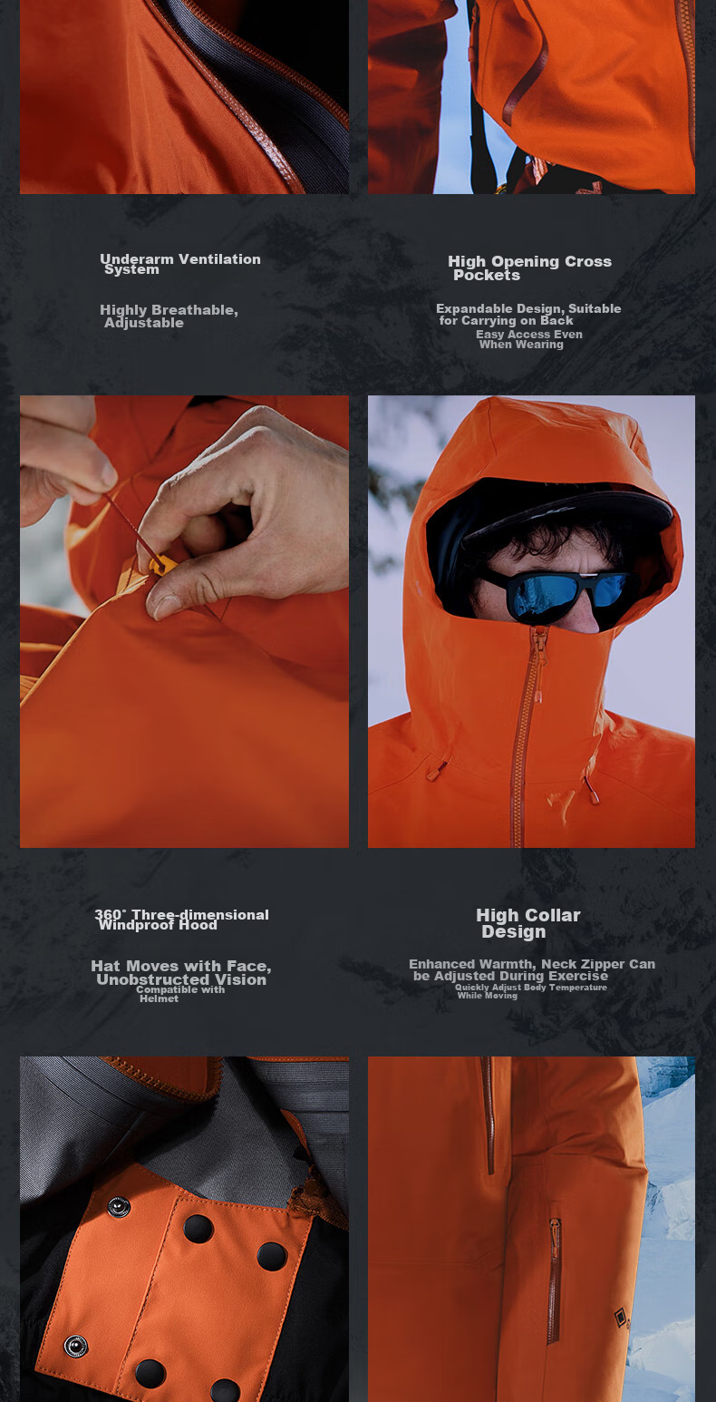 KAILAS Mont X All-Weather Hard Shell Jacket GTX Outdoor Windproof Waterproof Professional Mountaineering Jacket for Men and Women 10