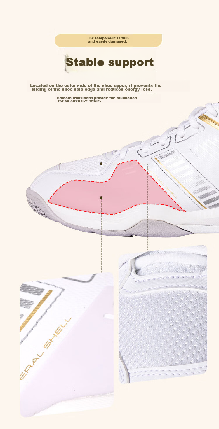 YONEX Badminton Shoes, Shock-Absorbing, Breathable, for Competition And Training, Wide Fit, Comfortable, SHBSF1WEX, White And Gold, Size 42 5