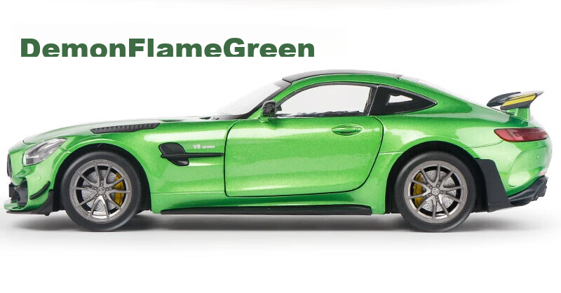 Heimanba 1:18 Mercedes-Benz AMG Green Monster GTR Car Model Display, Sports Car Metal Model Alloy Sound And Light Children's Toy, Gree 3