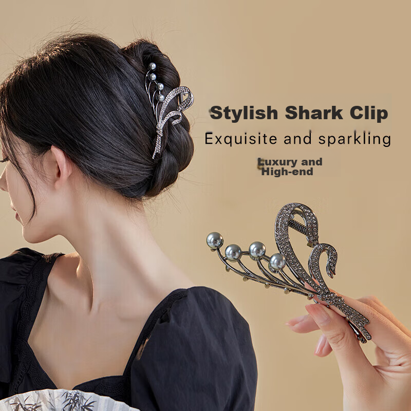 CHIMERA Hair Clip, High-End Hair Accessory for Women, Rhinestone Hair Claw Clip, Back of Head Bun Shark Clip, Birthday Gift for Wome