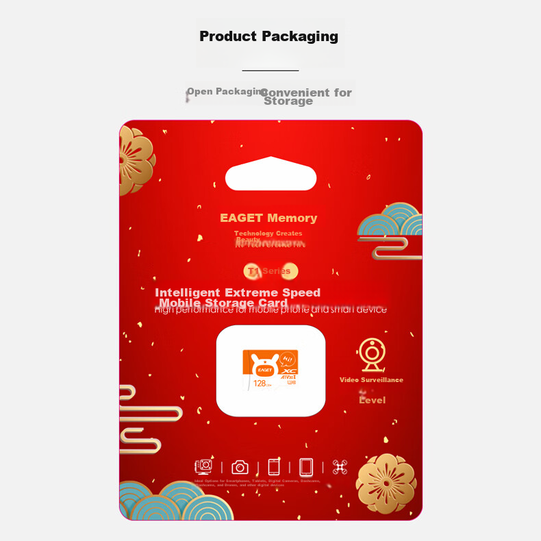 EAGET 256GB TF (MicroSD) Memory Card A1 U3 V30 C10 Dash Cam & Compatible with Xiaomi Surveillance Camera Memory Card, Upgraded Durable 10