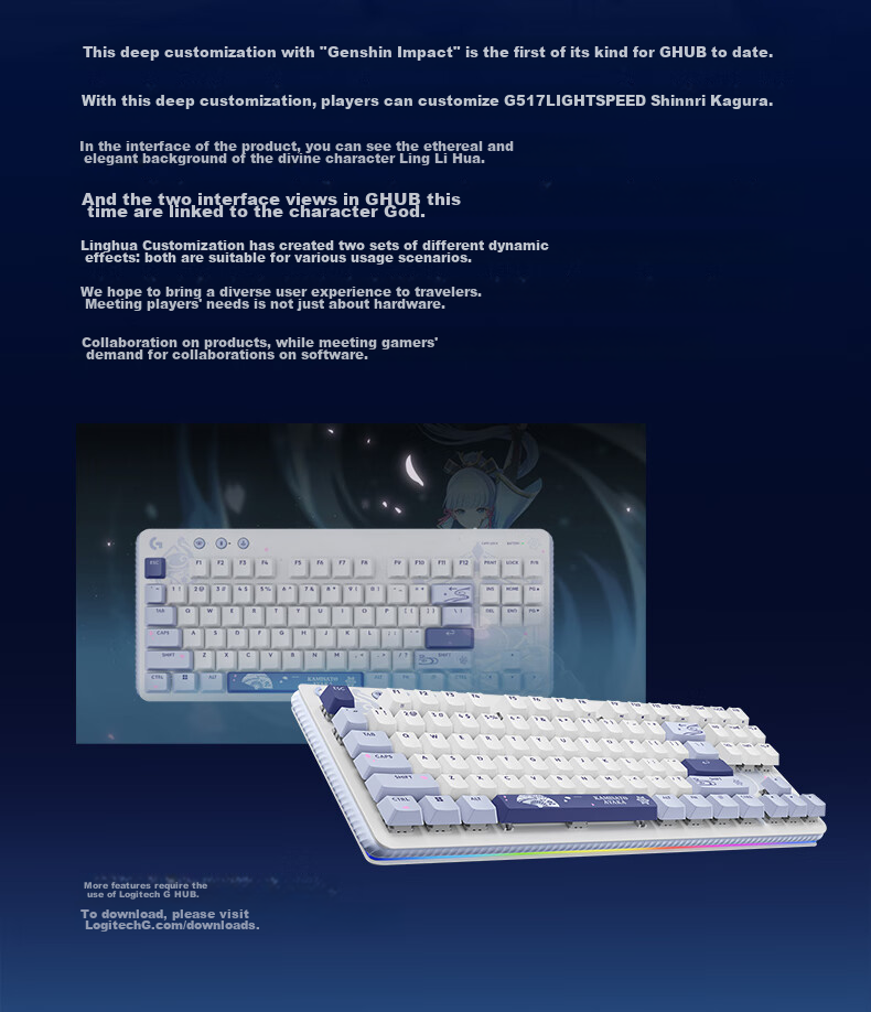 G G517 Tri-Mode Gaming Mechanical Keyboard [Shinri Akihiko Custom Edition], Full Hot-Swappable Keys, Customizable, 87-Key Layout, Gift for Boyfriend 8