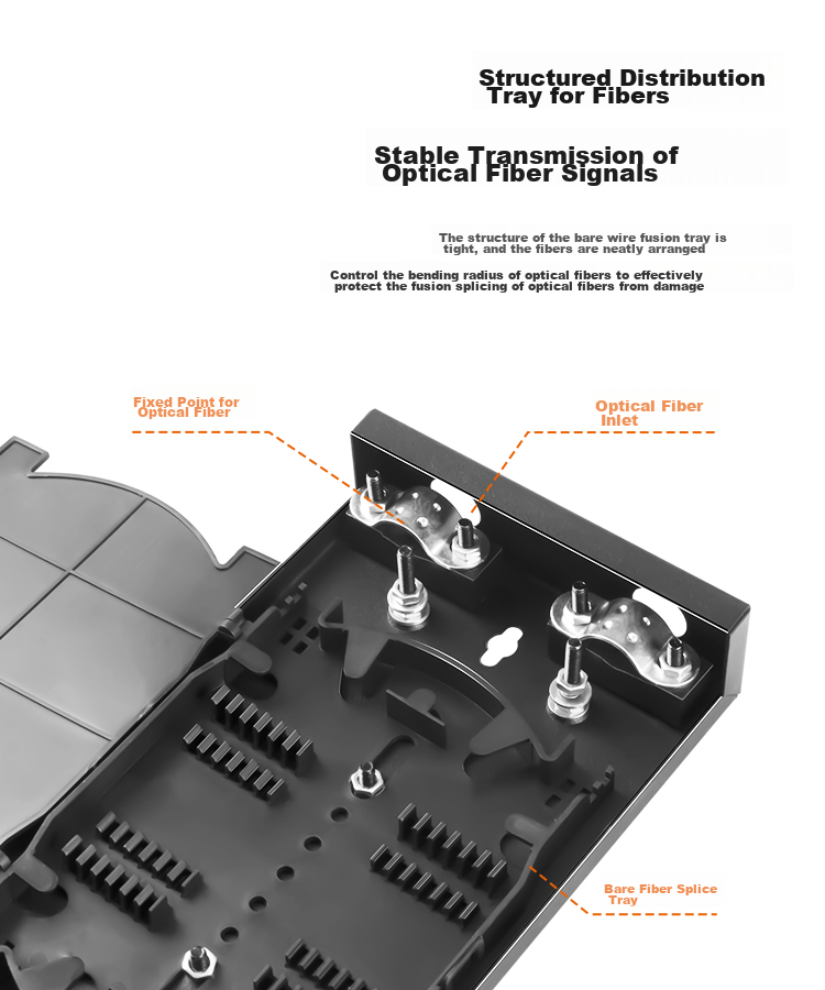 BOYANG BY-8FC 8-Port Desktop Fiber Optic Terminal Box Fully Equipped, Single-Mode Pigtail Fiber Optic Fusion Splice Box, Telecom-Grade Wall-Mounted Extension Box 7