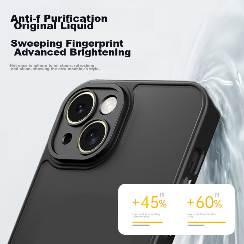 Чехол KEKLLE для iPhone 13, полупрозрачный матовый, противоударный, с защитой от отпечатков пальцев, полноэкранная защита, мягкие края, титановый серый