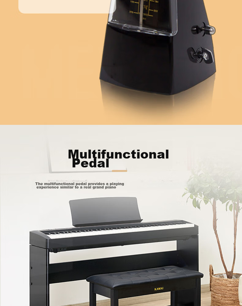 Kawai Digital Piano ES120, Black, 88 Weighted Keys, for Adults And Children, Performance Digital Piano + Gift Package 18