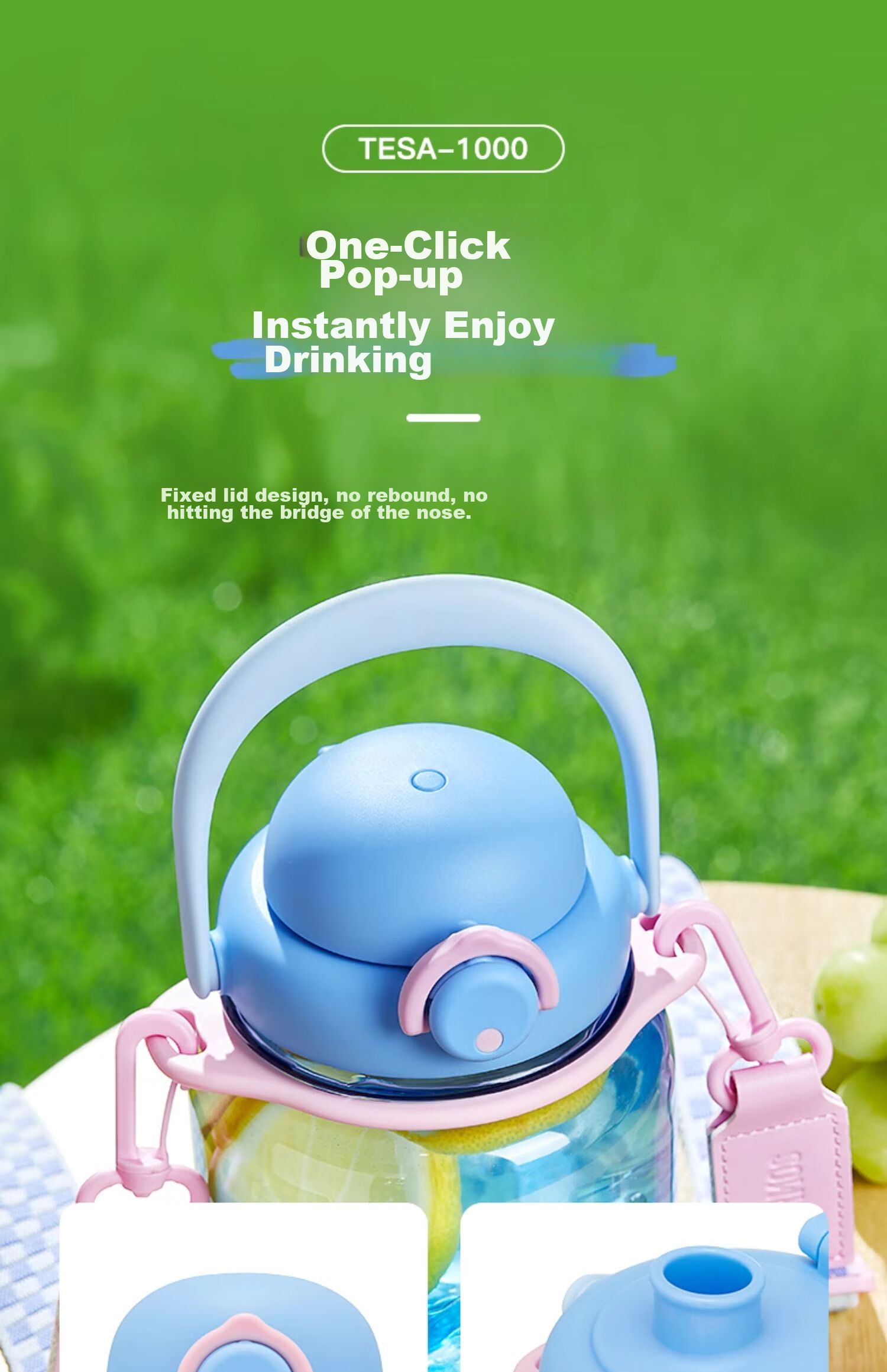 THERMOS Plastic Bottle 770ml Large Capacity Unisex Children's Tritan Sports Water Bottle TESC-700-GN 4
