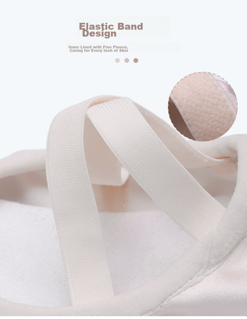 Sansha Children's Dance Practice Shoes, Elastic Satin Ballet Flats, Two-Piece Sole Cat Paw Shoes, English Satin, Size 32 4