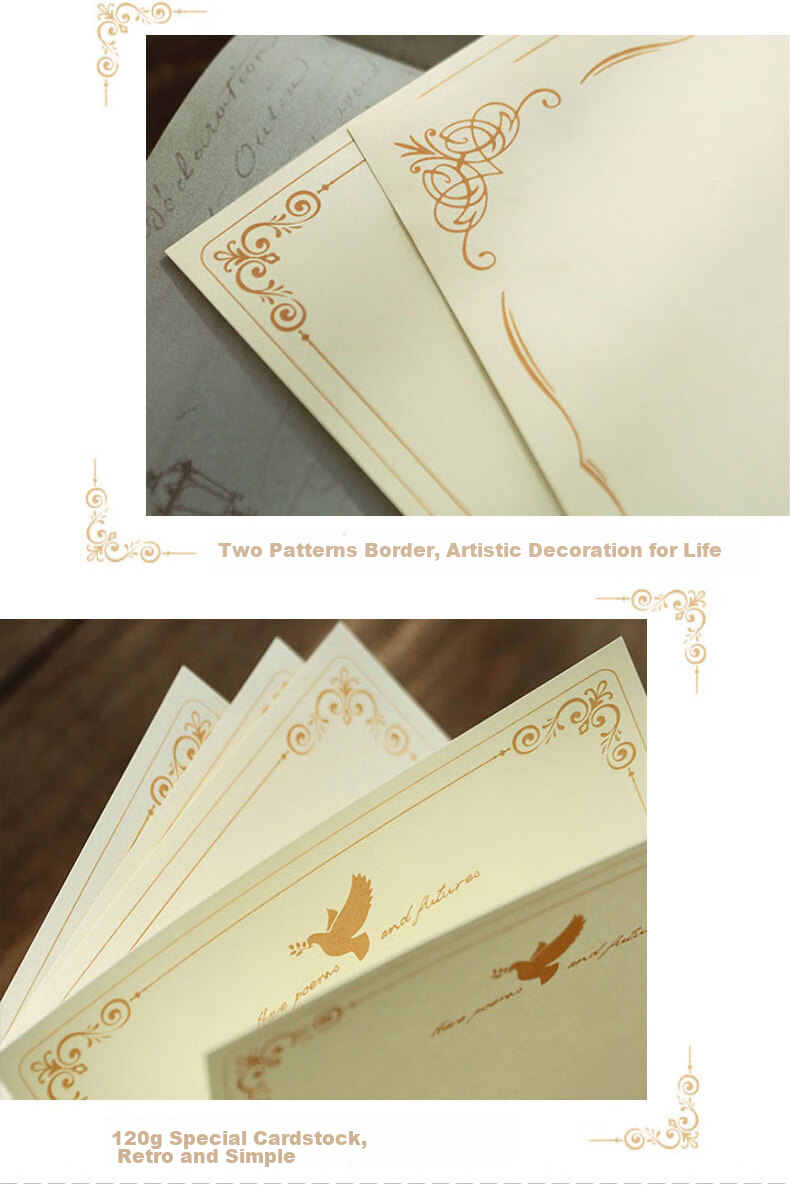 Shiluode Valentine's Day Love Letter Stationery, Romantic Confession, Vintage Rose Literary Paper, A4 Size, Handwritten Couple's Cards, 20 Sheets Per Pack 5